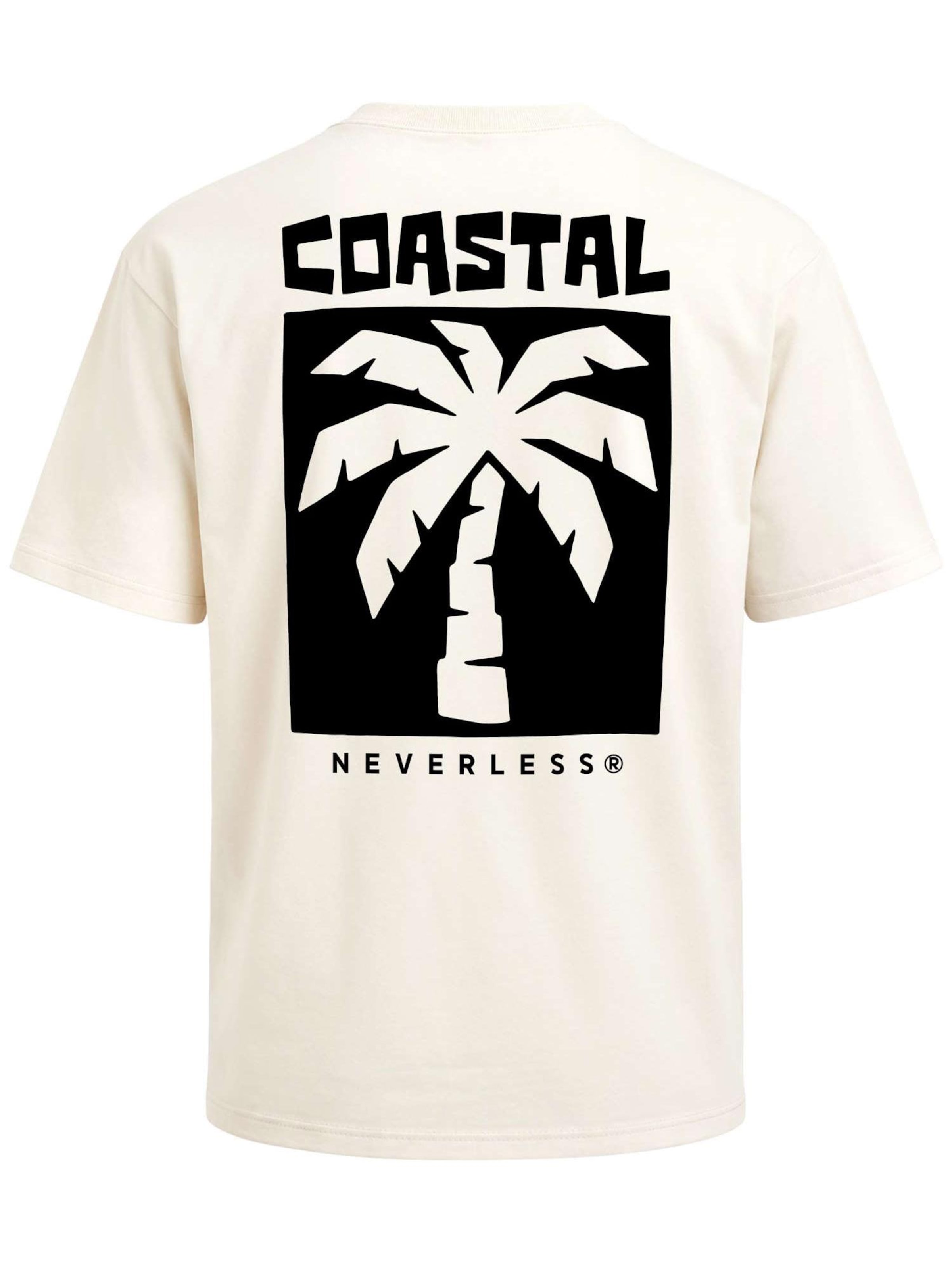 Neverless Shirt 'Minimalistic Palm' in Beige