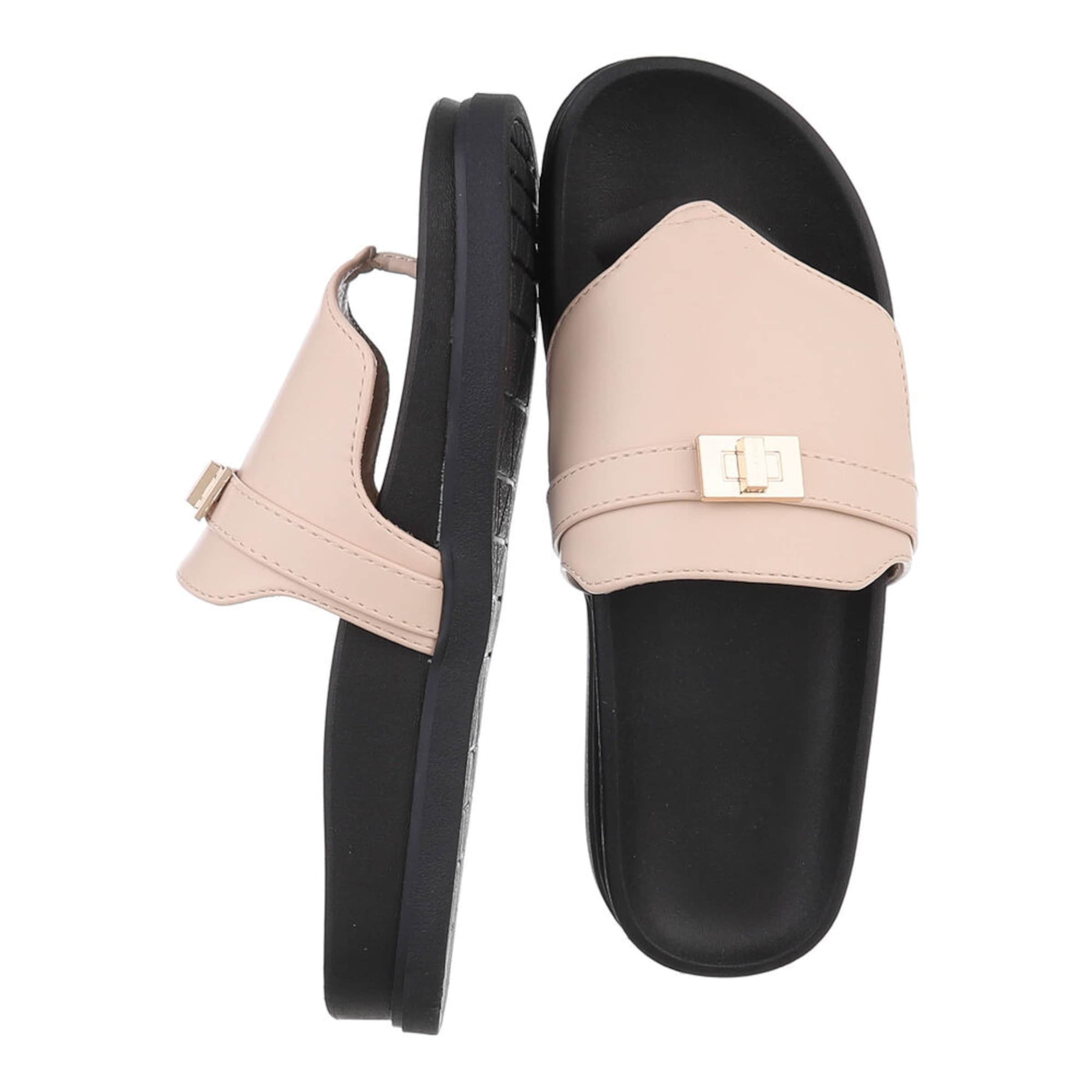 Ital-Design T-Bar Sandals in Beige