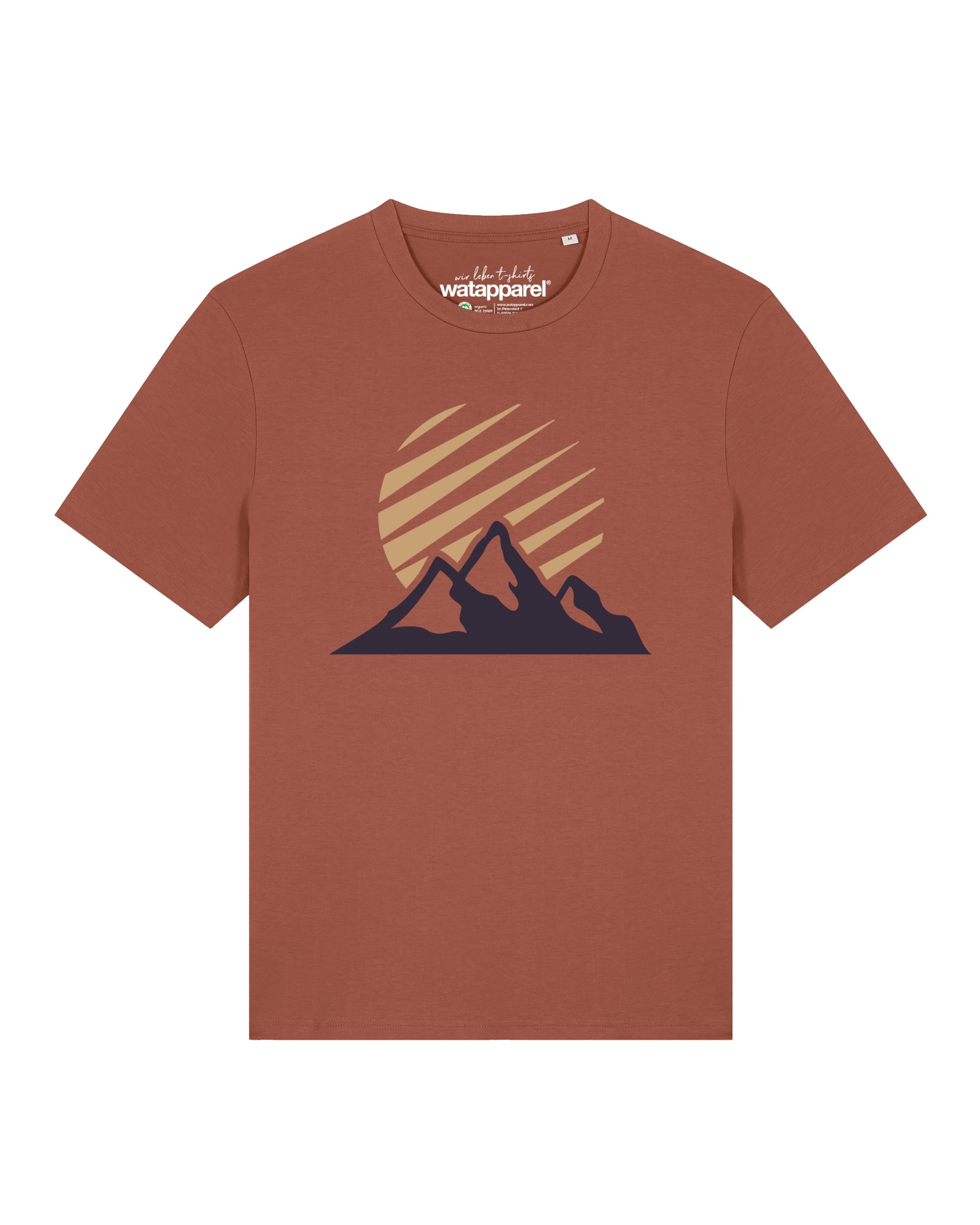 Watapparel Shirt 'Mountain and Sun' in Red: front