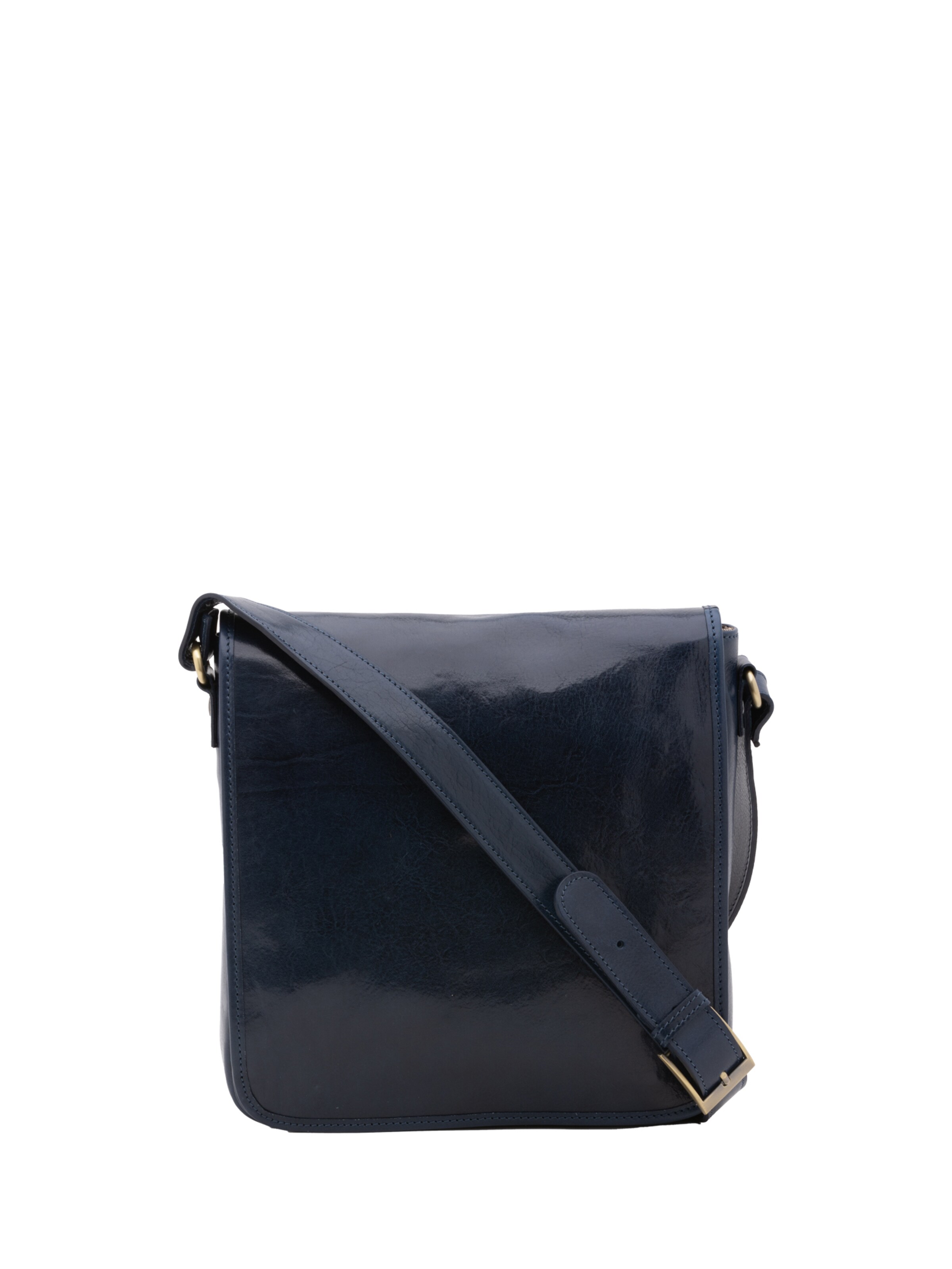 Borsa a tracolla 'Borsa a tracolla uomo vera pelle con chiusura magnetica - Made in Italy' di I Fratelli in blu: frontale