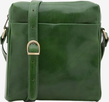 Borsa a tracolla 'Borsa a tracolla uomo vera pelle vacchetta con zip - Made in Italy' di I Fratelli in verde: frontale