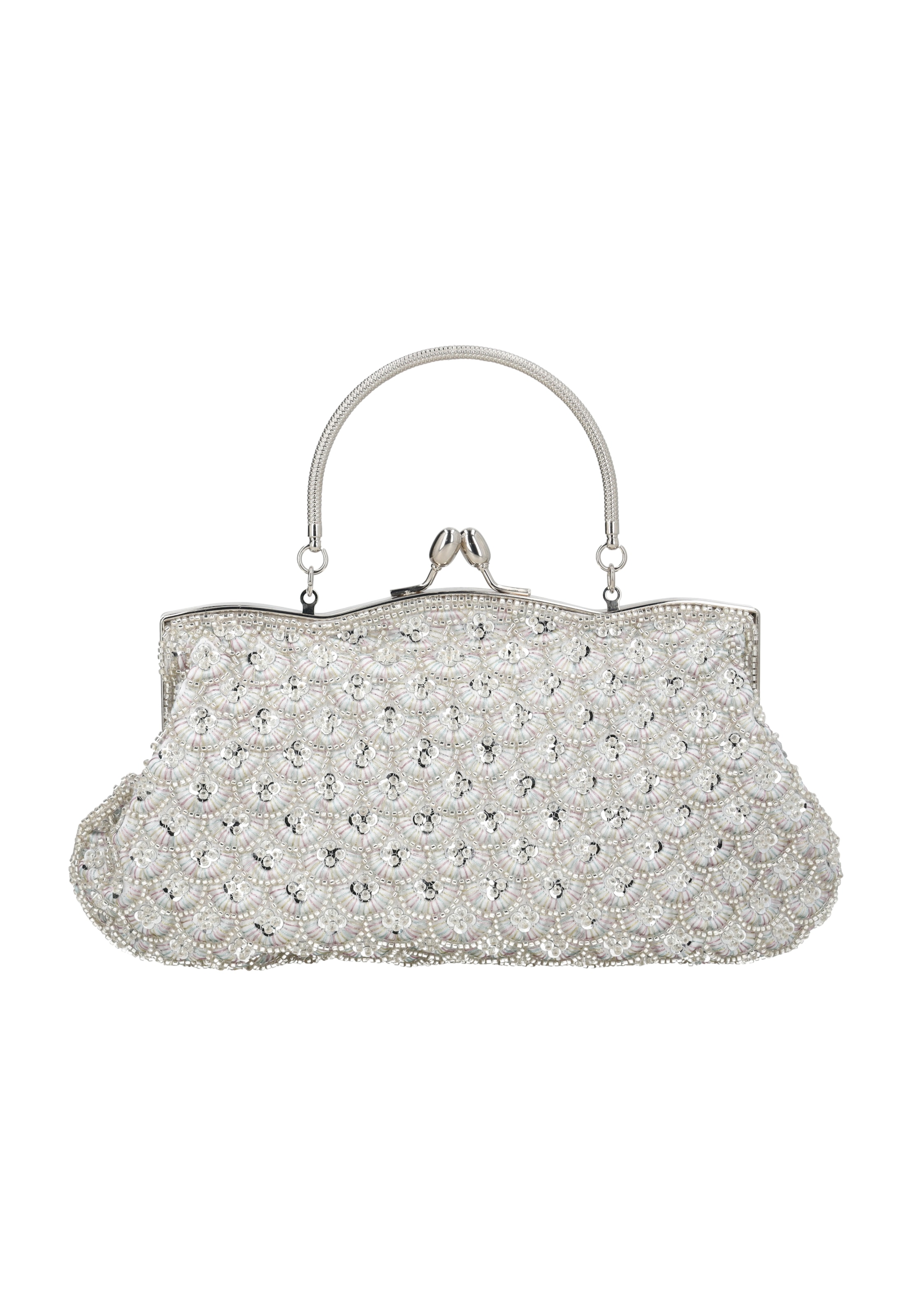 Usha Clutch in Zilver: voorkant