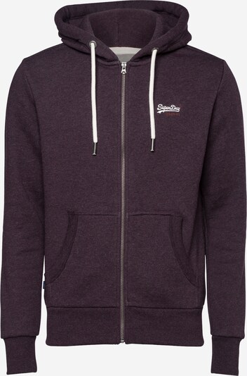Superdry Sweatvest in de kleur Braam / Wit, Productweergave