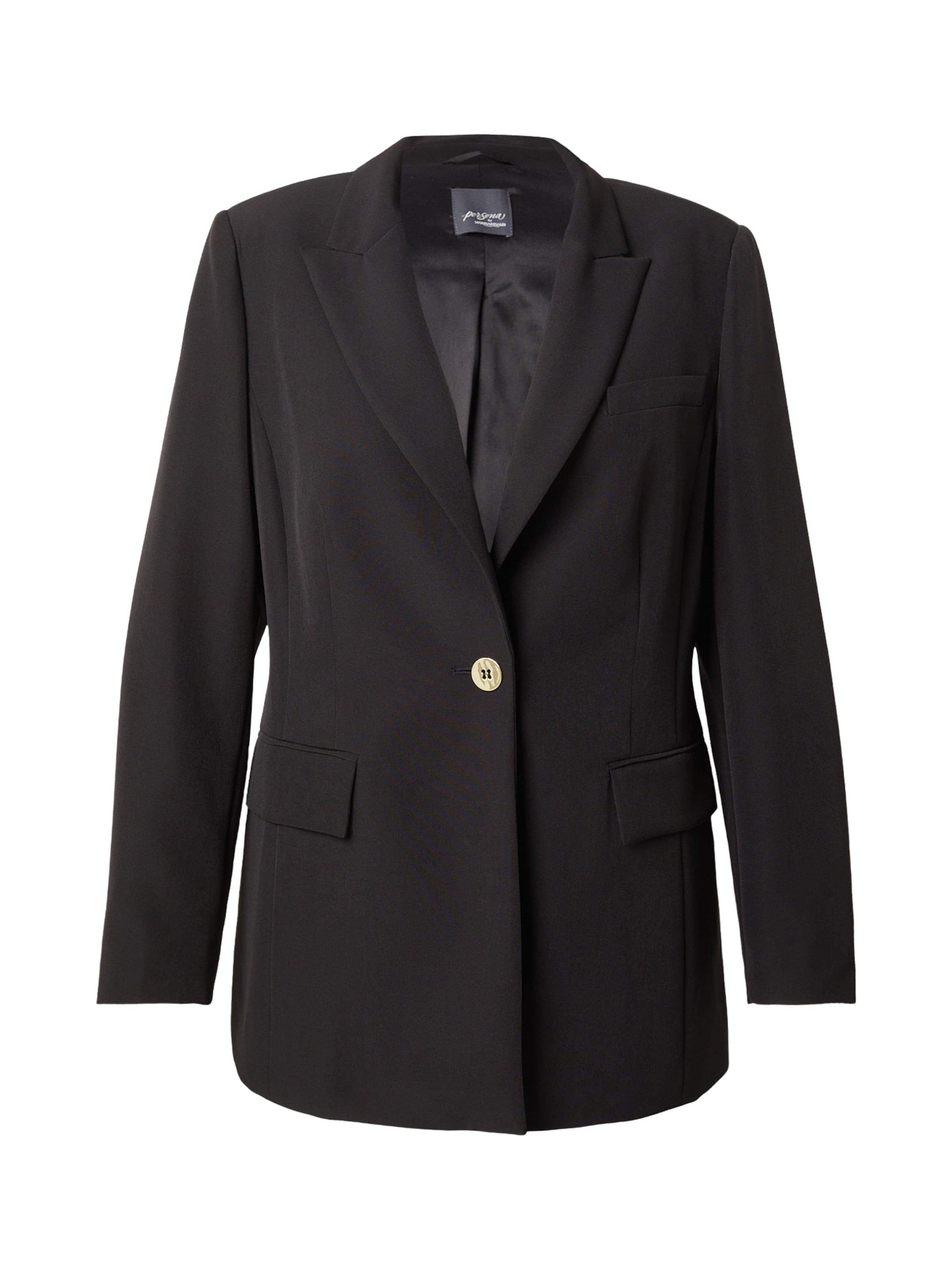 Persona by Marina Rinaldi - Blazer 'MATERIA' em preto: frente