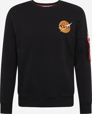 ALPHA INDUSTRIES Sweatshirt 'Nasa' in Zwart: voorkant