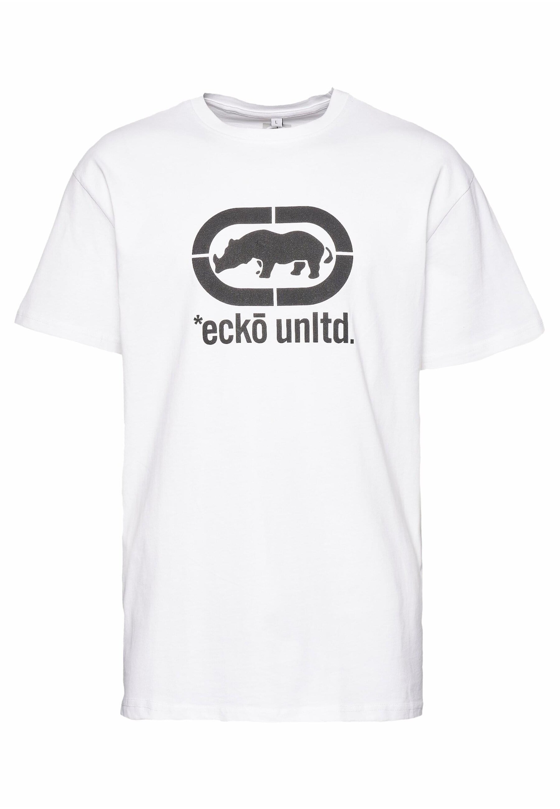 Ecko Unlimited Shirt 'JohnRhino' in Wit: voorkant