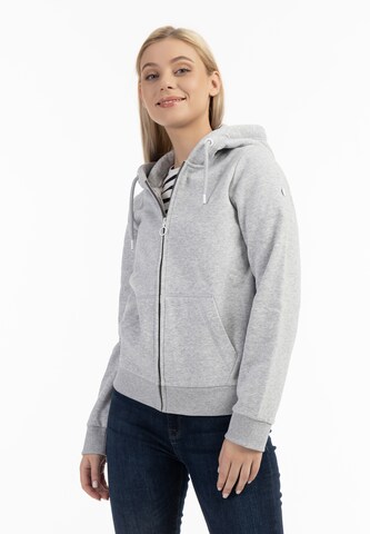 DreiMaster Maritim Zip-Up Hoodie in Grey: front