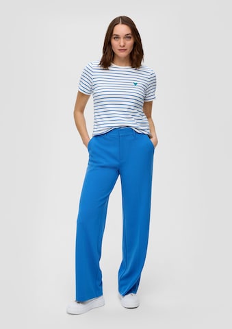 s.Oliver Wide leg Trousers with creases in Blue