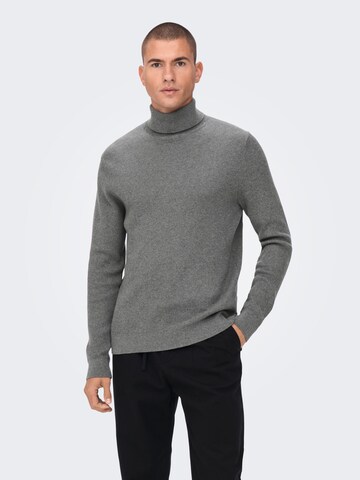 Only & Sons Sweater 'Phil' in Grey: front