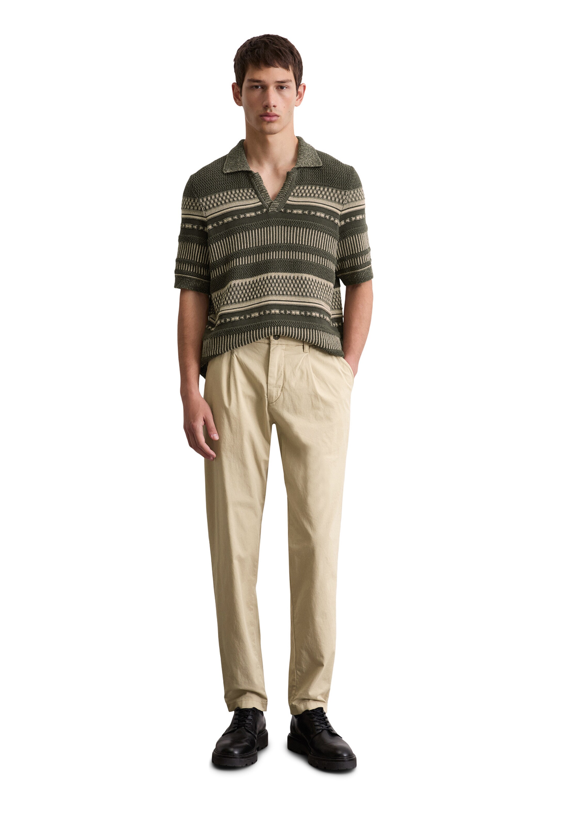 Marc O'Polo Slim fit Trousers 'Morot' in Beige