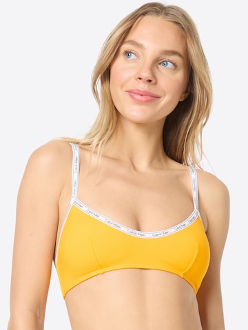 Calvin Klein Swimwear Bralette Bikini Top 'BRALETTE' in Yellow: front