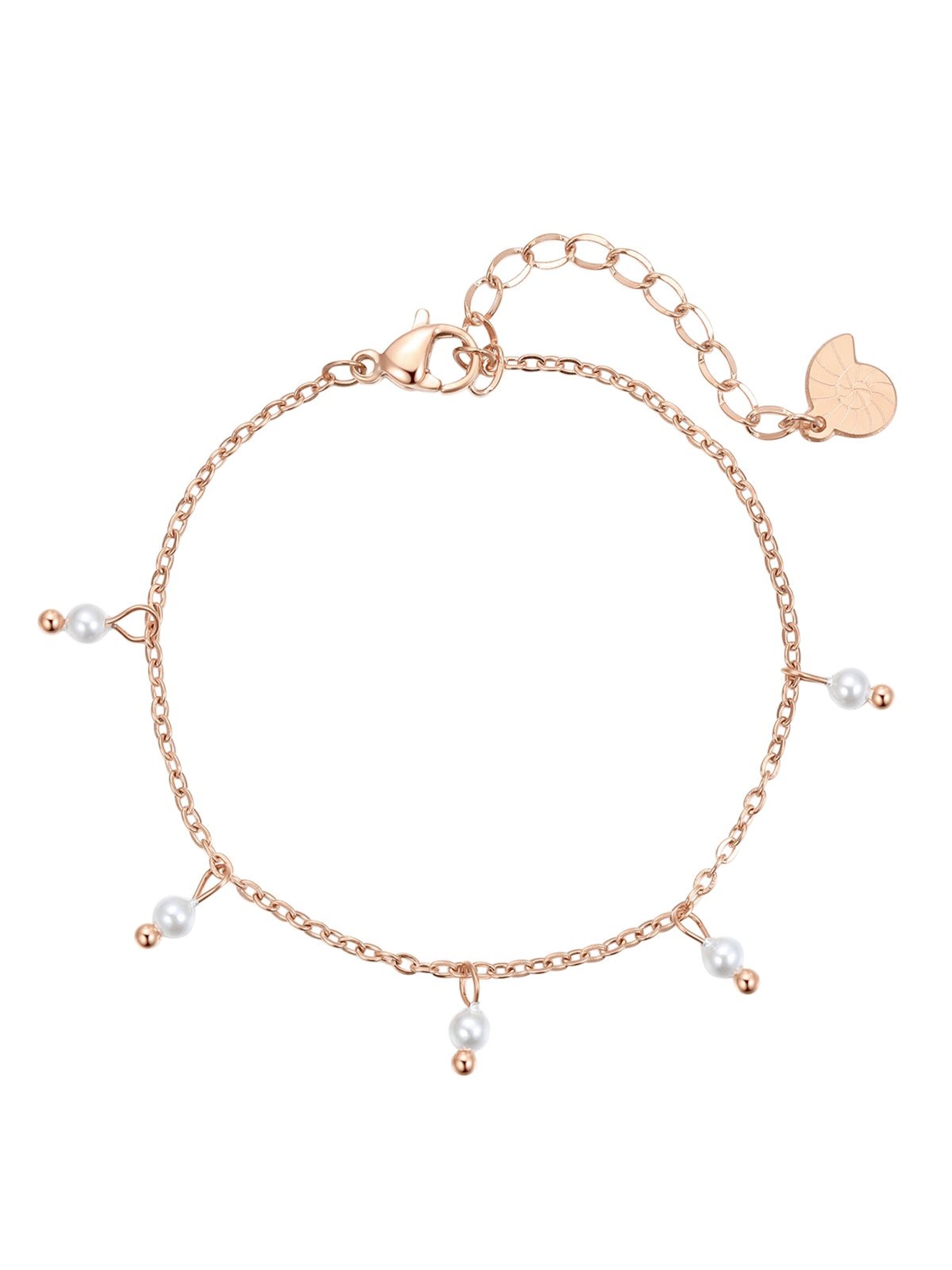 Braccialetto 'Cinque Pearl' di Hey Happiness in oro