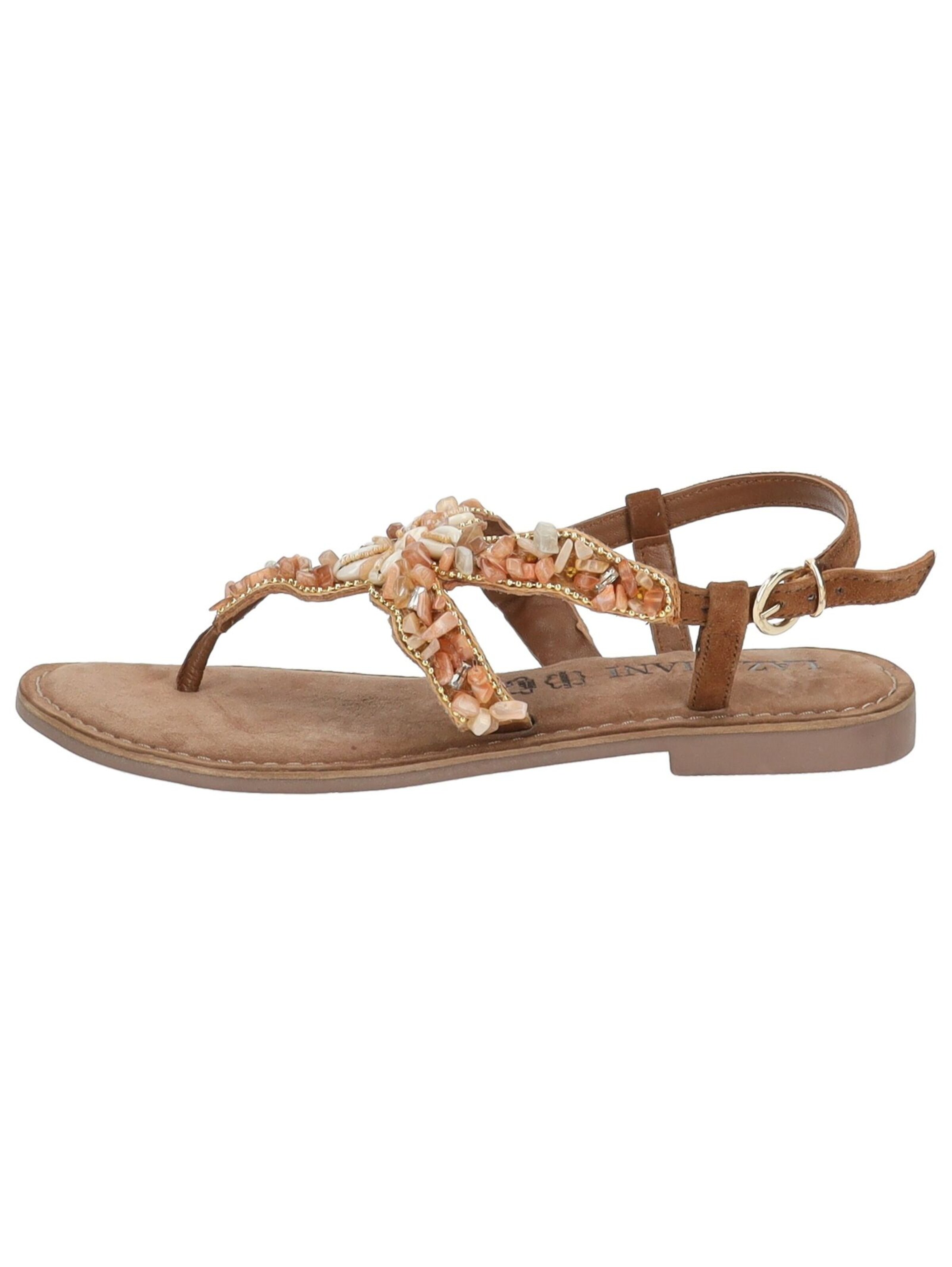 LAZAMANI T-Bar Sandals in Brown