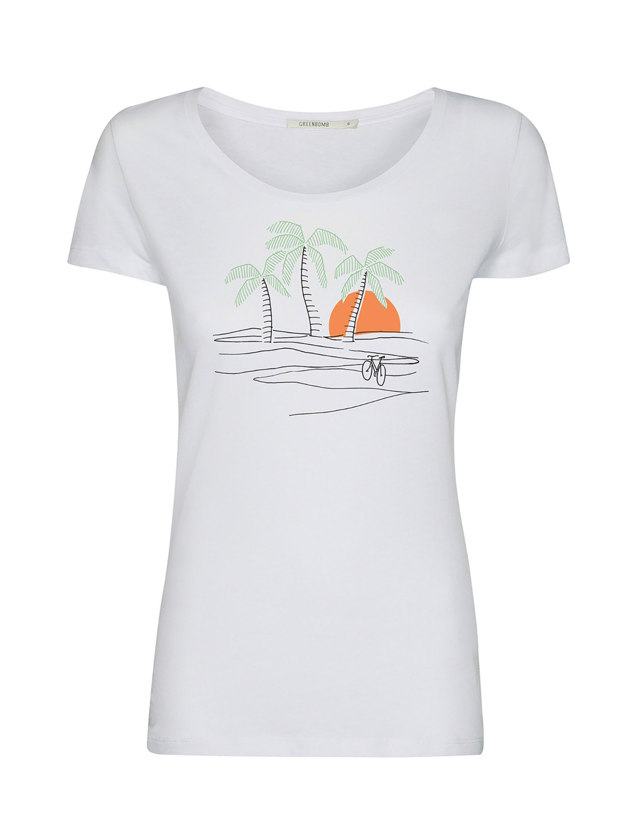Maglietta 'Nature Sunset Palms' di GREENBOMB in bianco: frontale