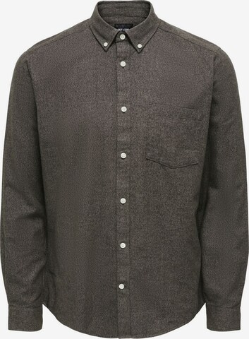 Chemise Only & Sons en marron : devant