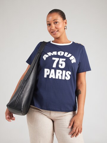 Tricou 'CARARLET' de la ONLY Carmakoma pe albastru: față