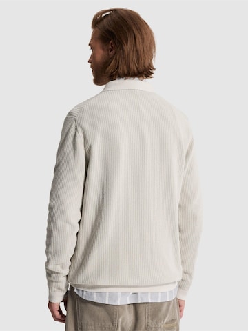 CAST IRON - Jersey 'Pullover with zip polo collar and chest pocket' en beige