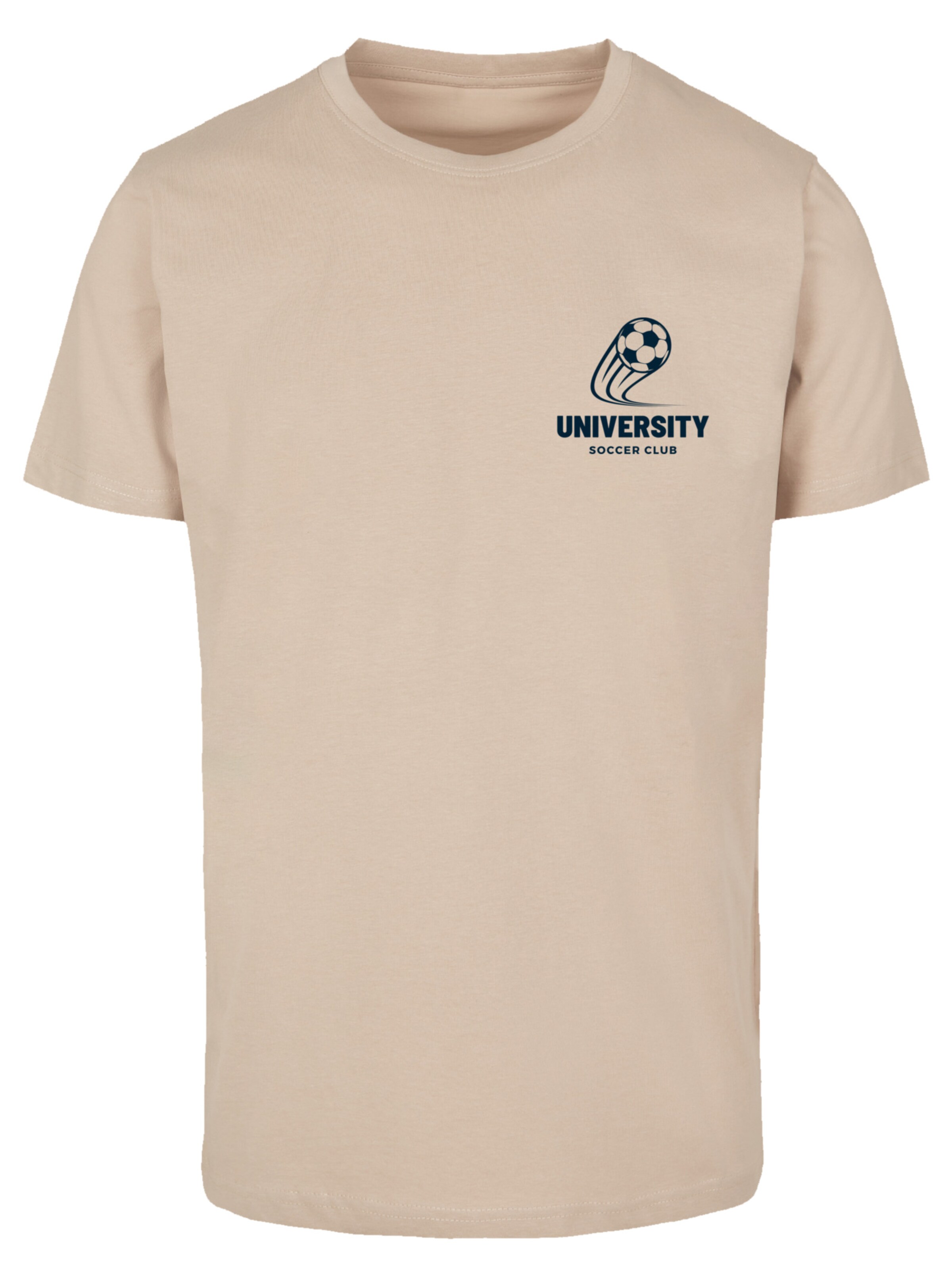 T-Shirt 'University Soccer Club Classic Minimalist' F4NT4STIC en beige : devant