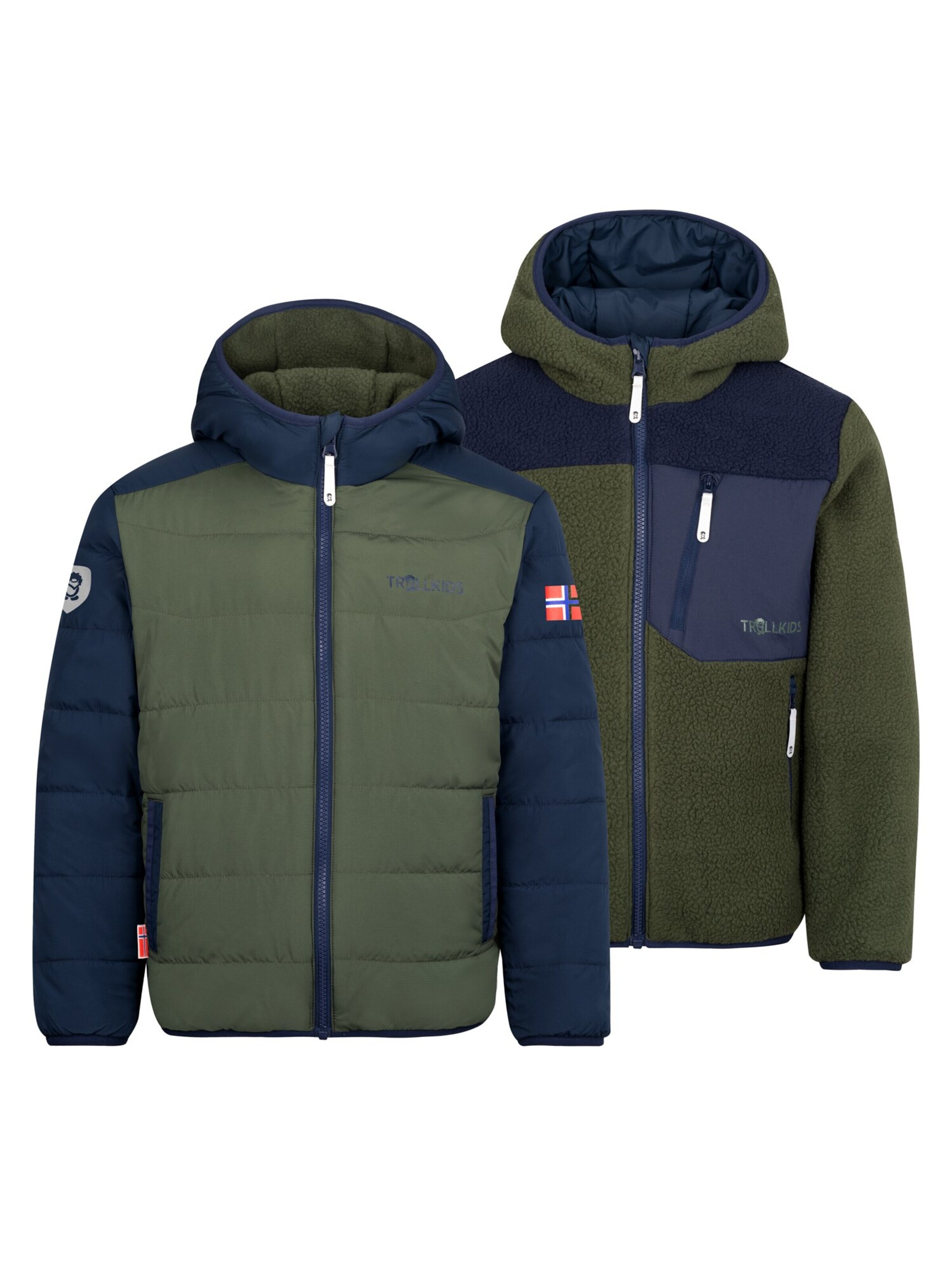 TROLLKIDS Outdoor jacket in Green: front