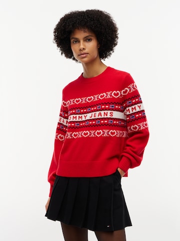 Tommy Jeans - Pullover em vermelho: frente