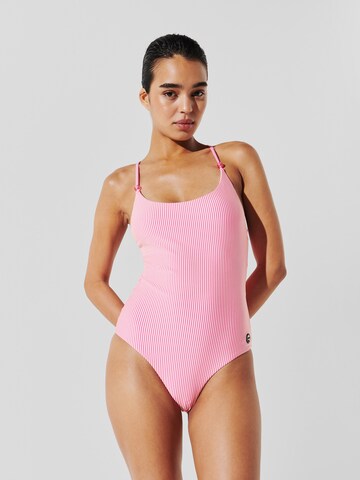 Fascia Costume intero 'IKON' di Karl Lagerfeld in rosa: frontale