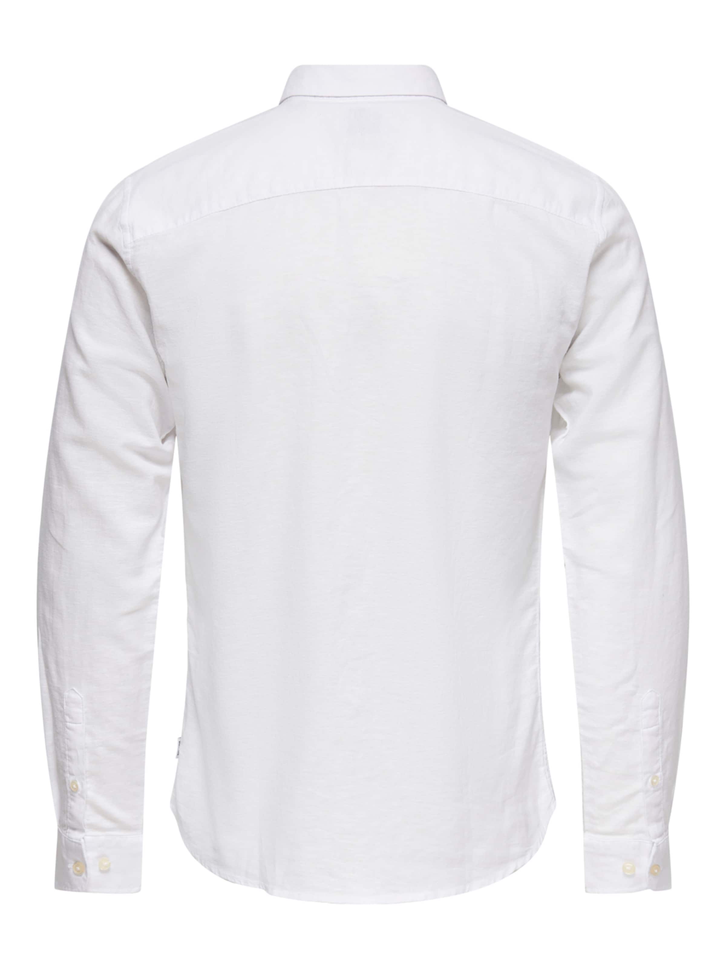 Coupe slim Chemise 'ONSCaiden' Only & Sons en blanc