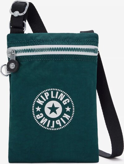 KIPLING Чанта за през рамо тип преметка 'AFIA LITE' в тъмнозелено / черно / бяло, Преглед на продукта