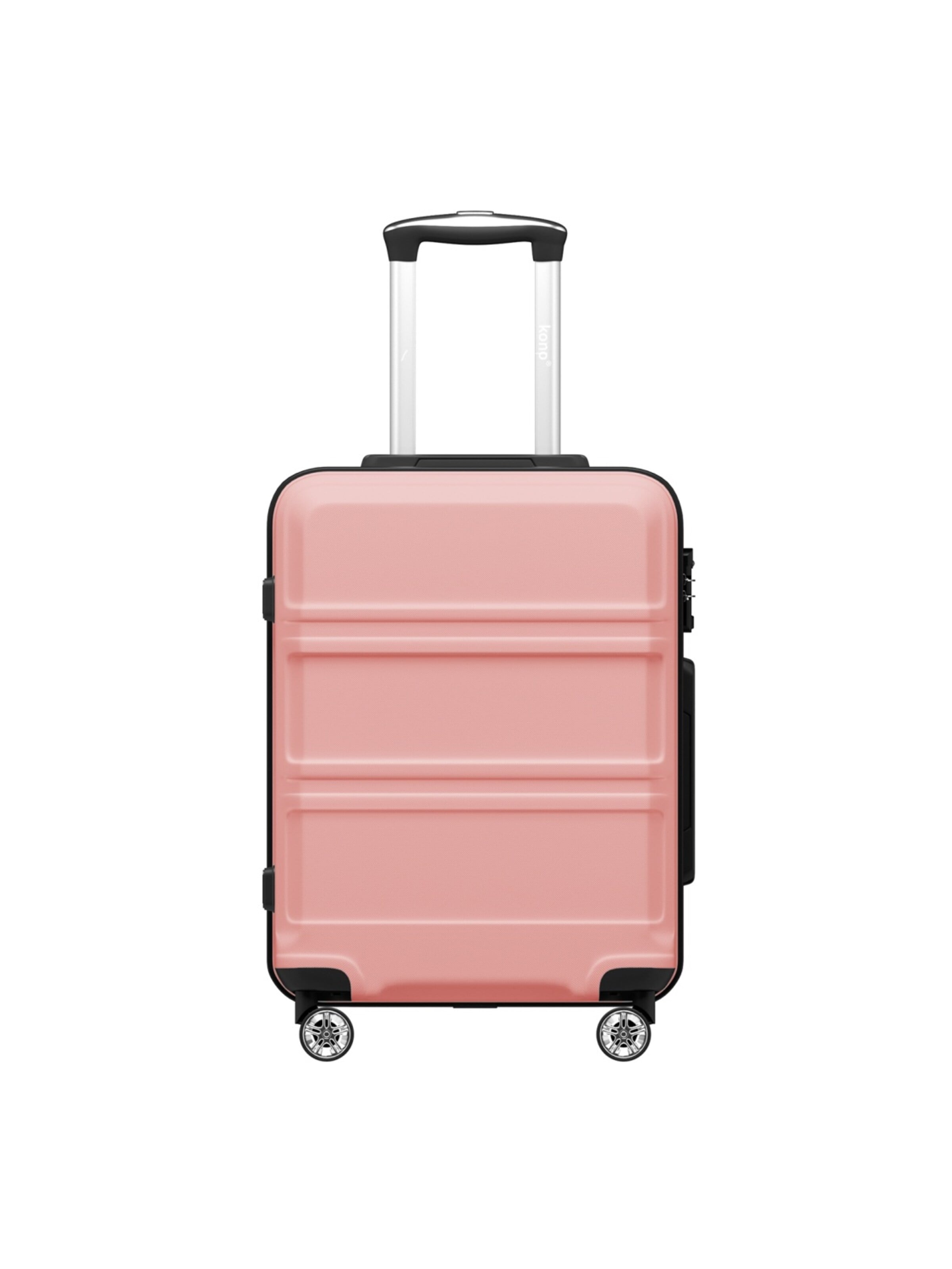Kono Cart 'Hartschalenkoffer 20 Zoll, Maße 55,00 × 40,00 × 20,00 cm, stabiler Handgepäck Reisekoffer mit 4 Rollen' in Beige: front