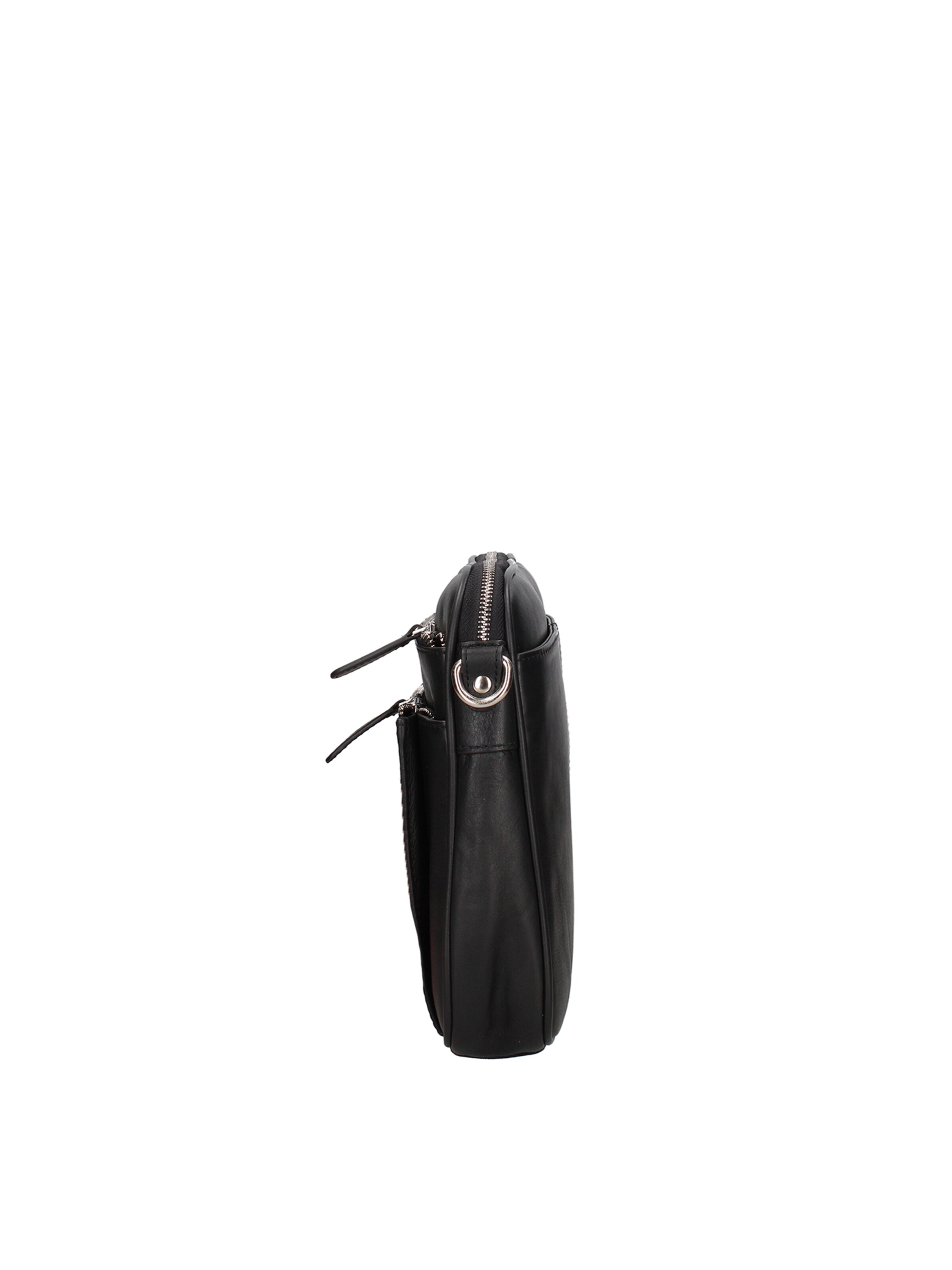 Borsa a tracolla 'Borsa a Tracolla Uomo Vera Pelle con Zip e Tasche' di Momo Design in nero