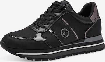 Sneaker low de la Tamaris pe negru: față