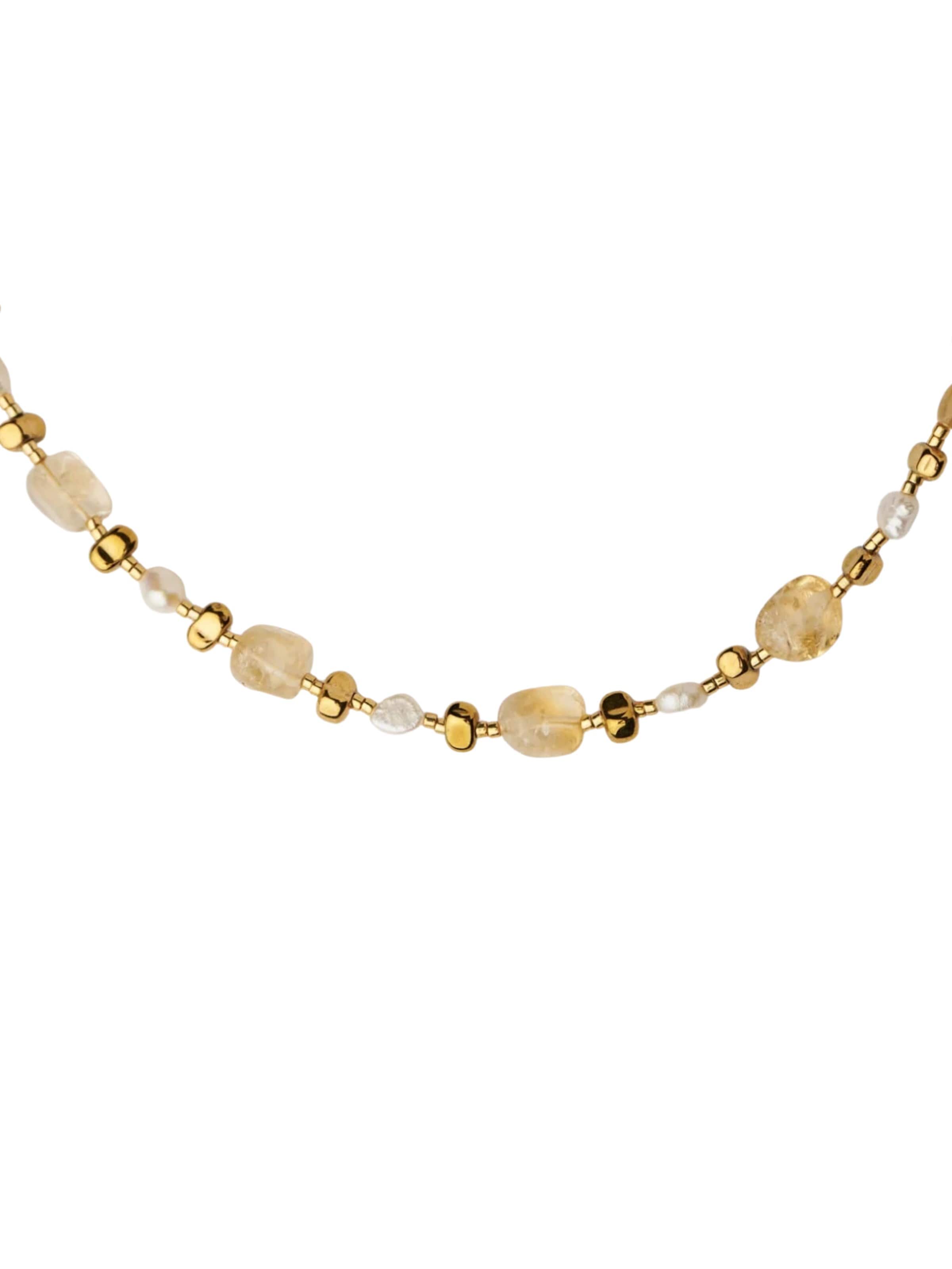THE GEM STORIES JEWELRY Halsband 'Citrine' i gul