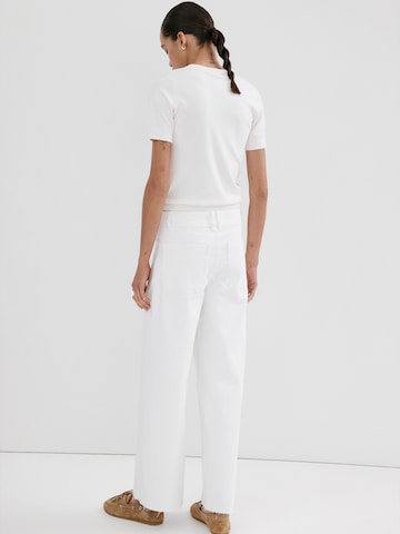 MANGO Wide leg Jeans 'CATHERIN' in White