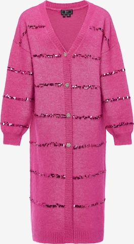 Manteau en tricot 'Festive' faina en rose : devant