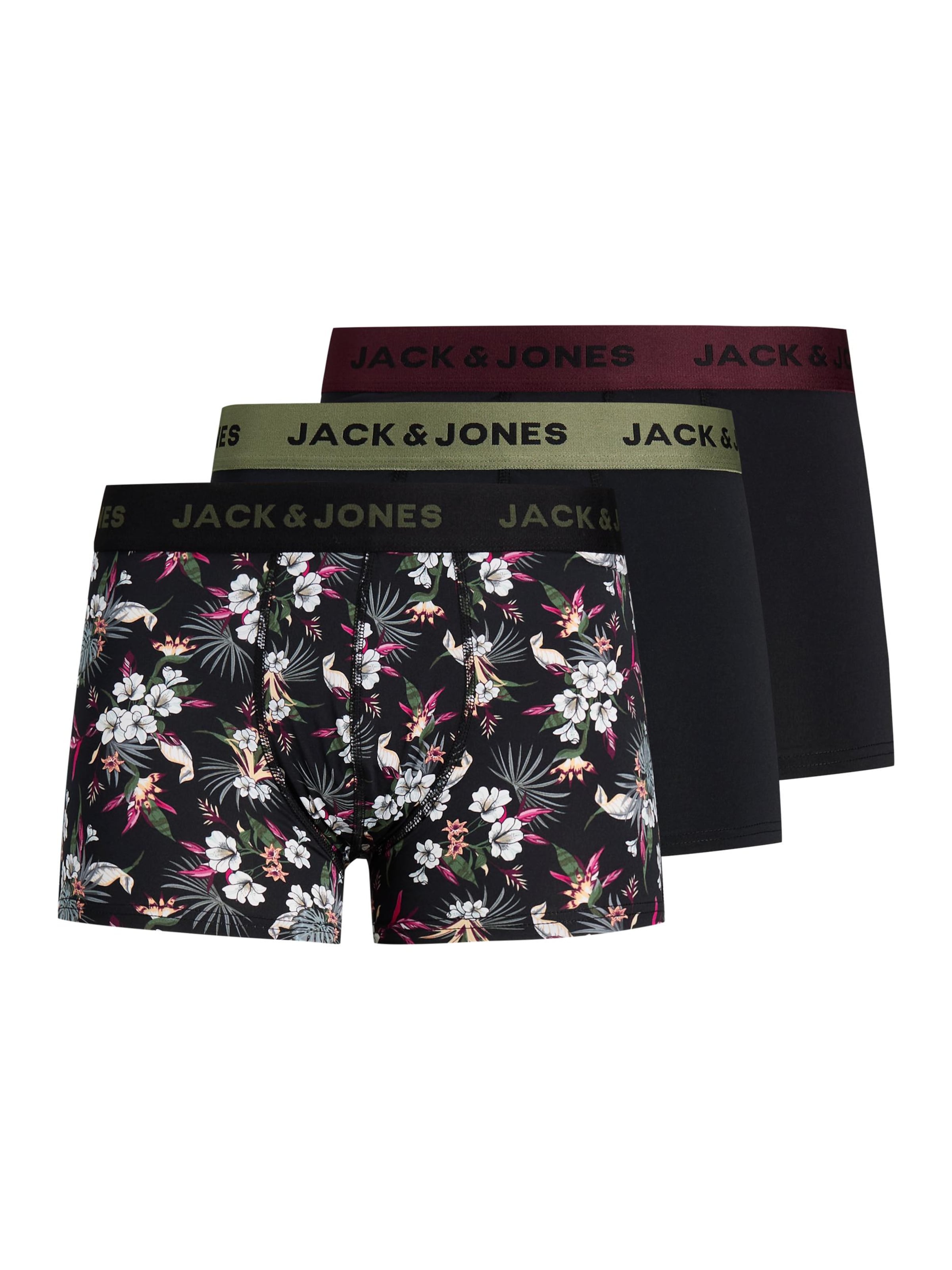 JACK & JONES Bokserishortsit 'JACFlower' värissä musta: etupuoli
