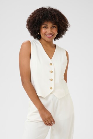 Gilet de costume 'CRAnett' Cream en blanc : devant