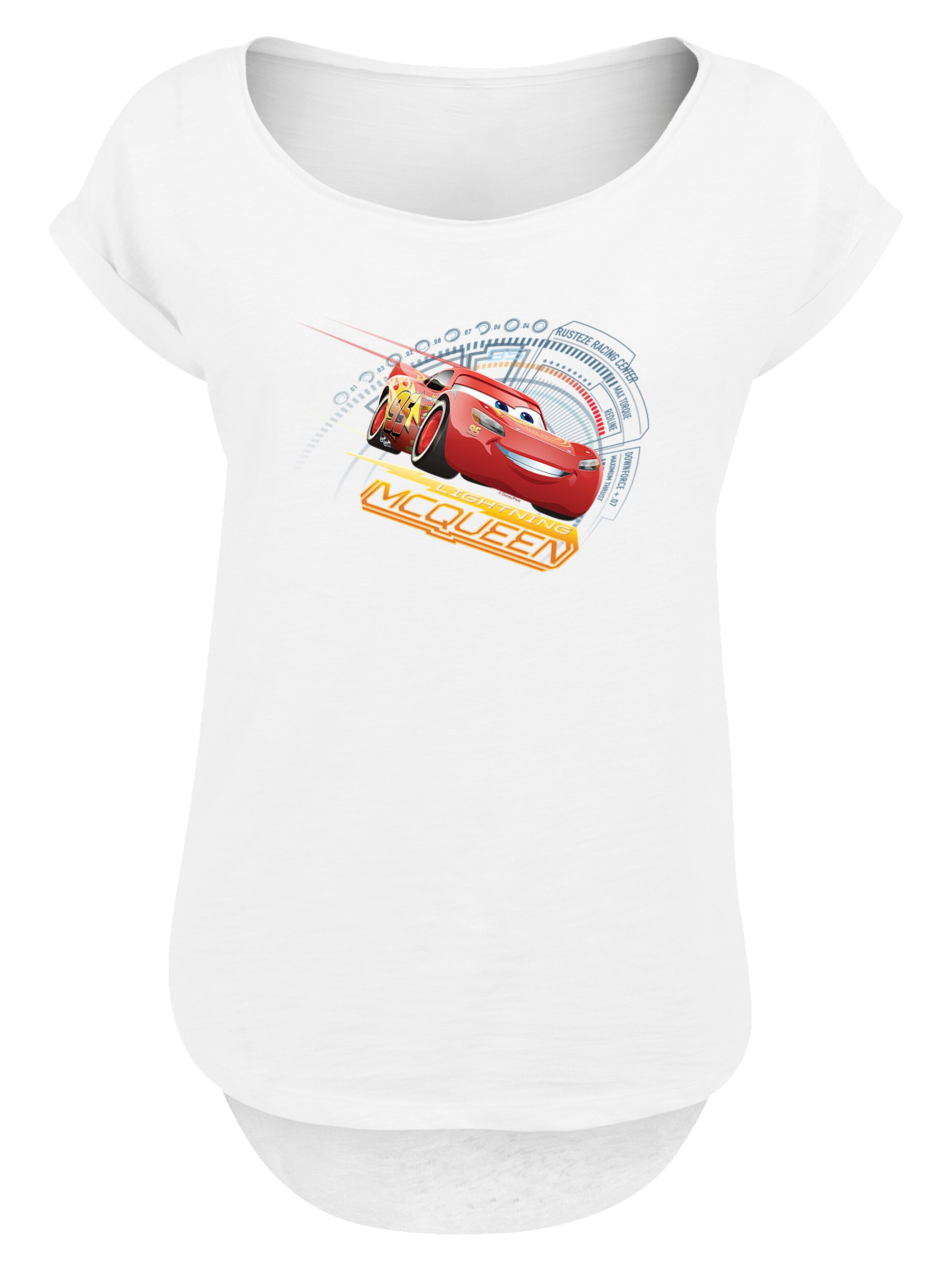 T-shirt 'Cars Lightning McQueen' F4NT4STIC en blanc : devant