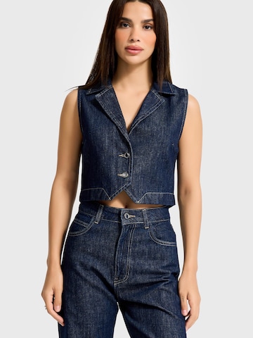 Gilet 'DENIM WAISTCOAT' IT'S BASIC en bleu : devant