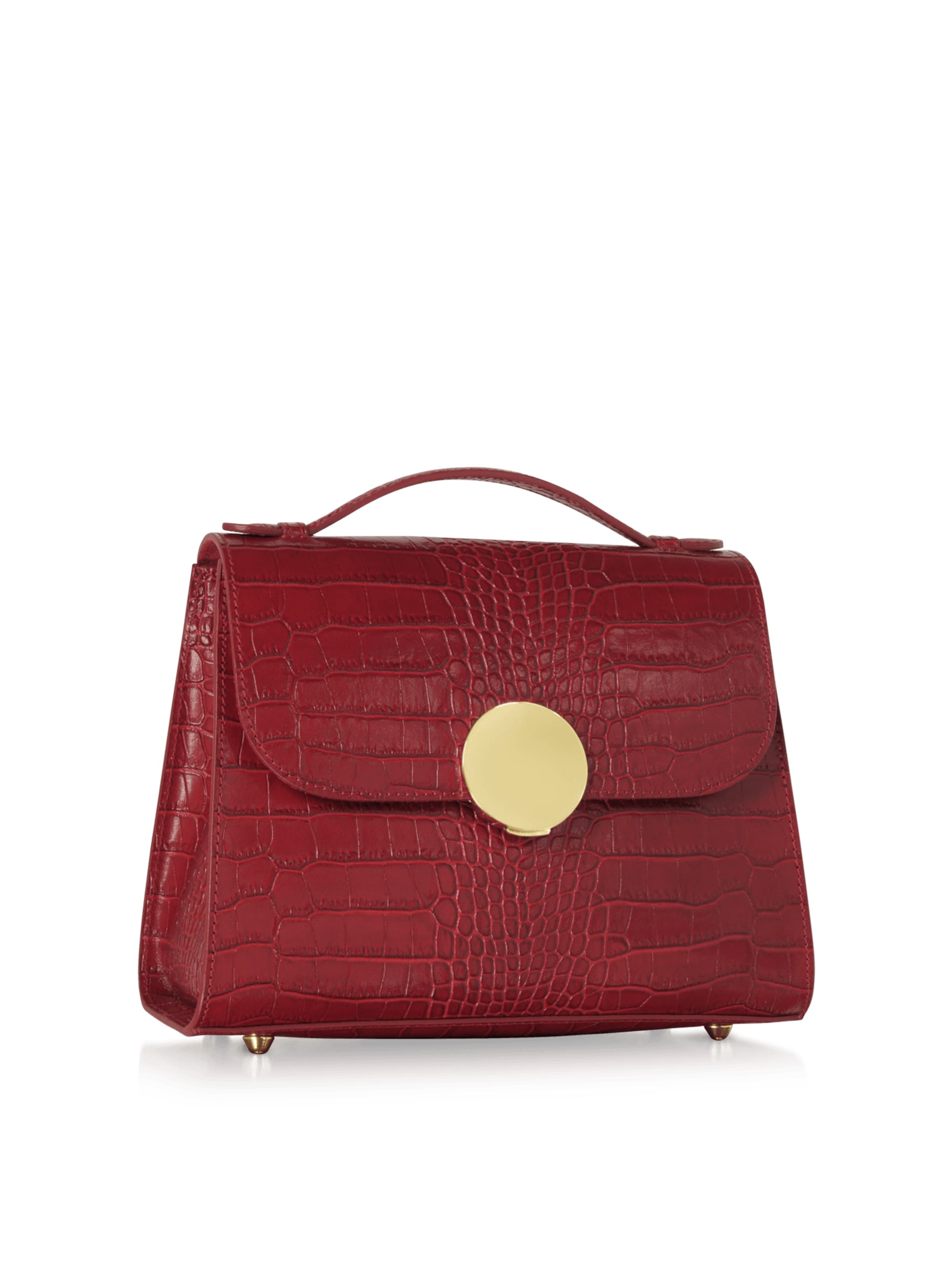 LeParmentier Handtas 'Bombo Croco' in Rood