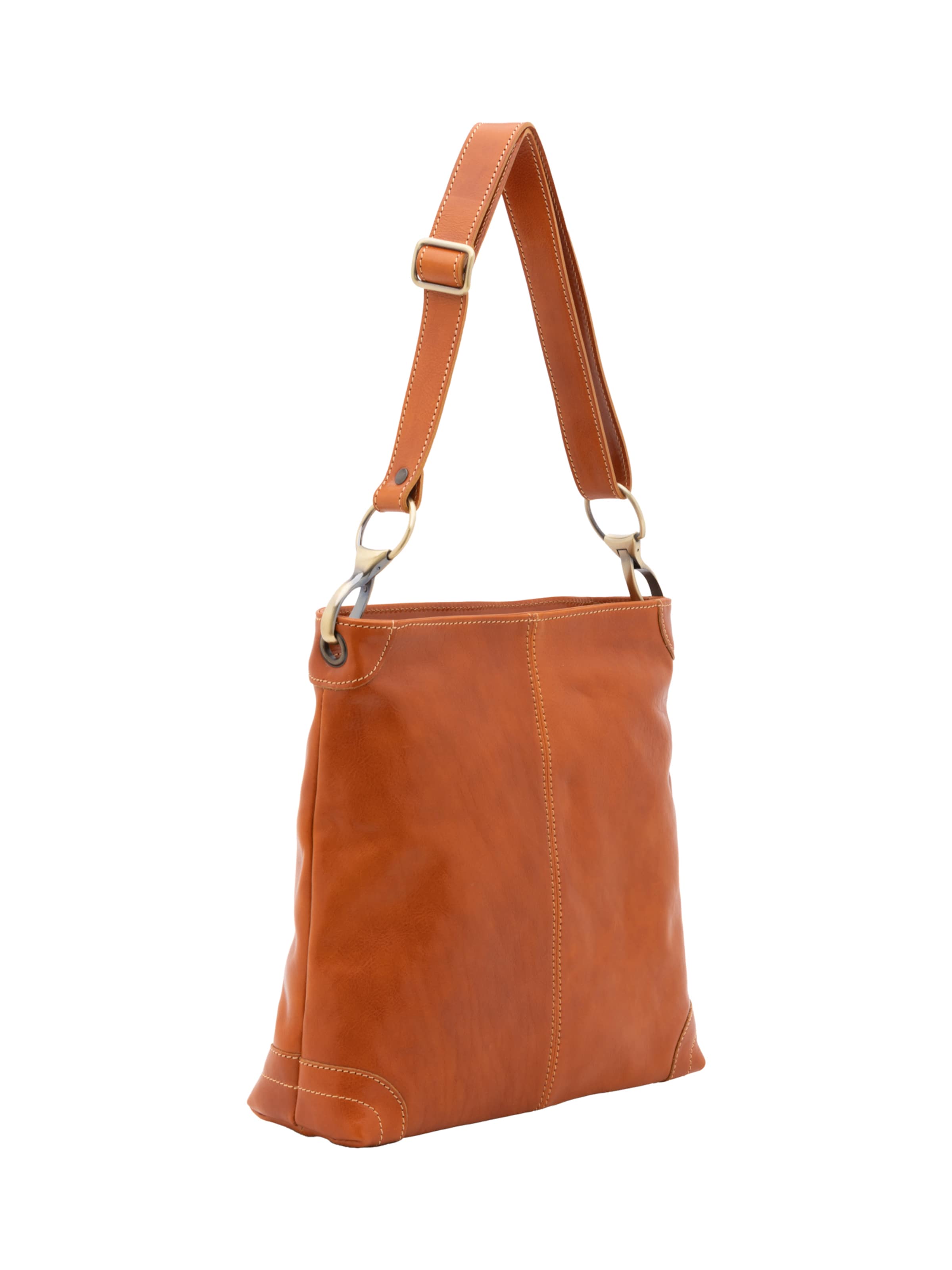 Borsa a spalla 'Borsa a Spalla Donna Pelle Vacchetta Vera - Chiusura Zip Tracolla Regolabile' di I Fratelli in beige