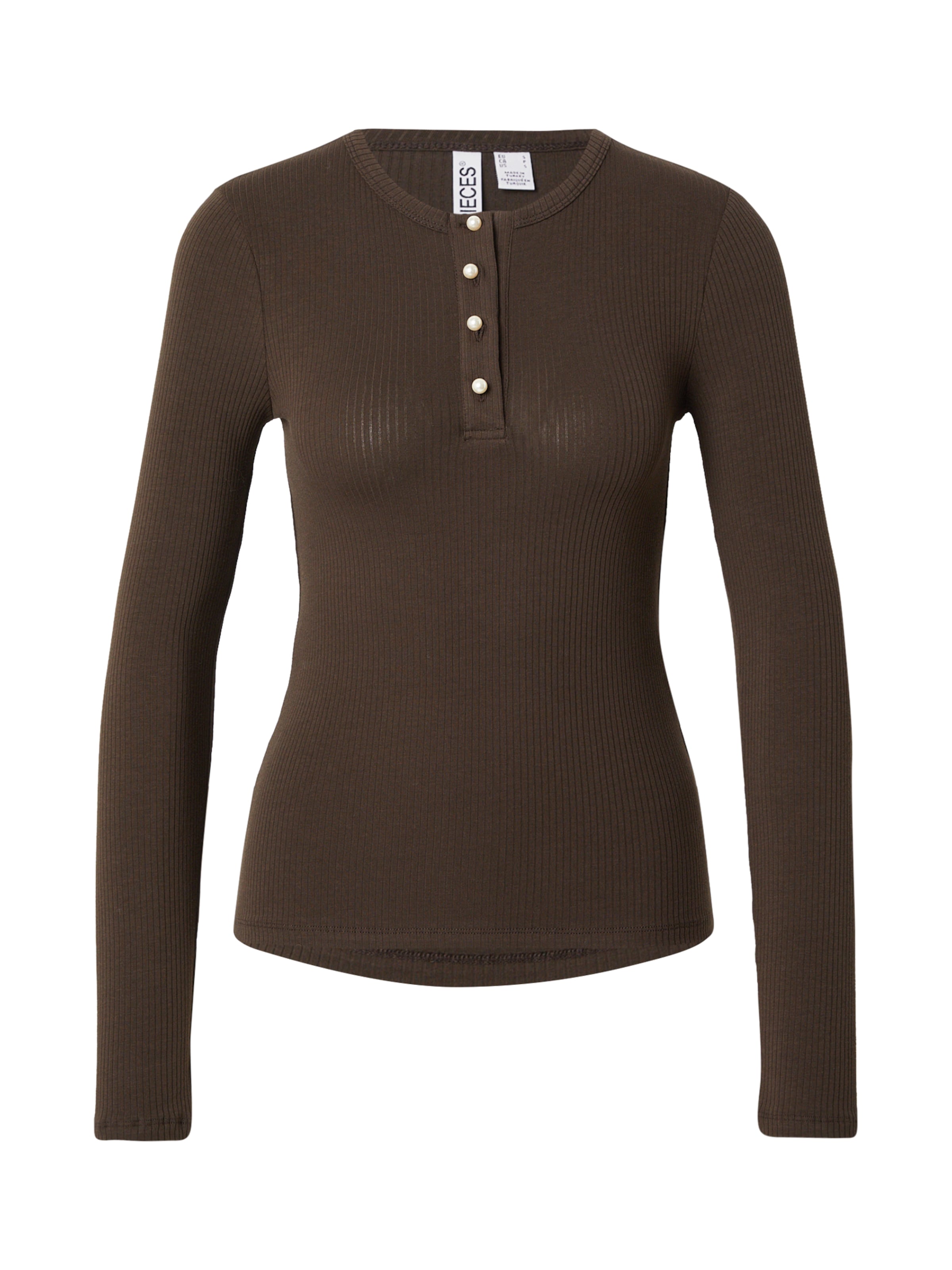 PIECES Shirt 'PCKITTE' in Bruin: voorkant