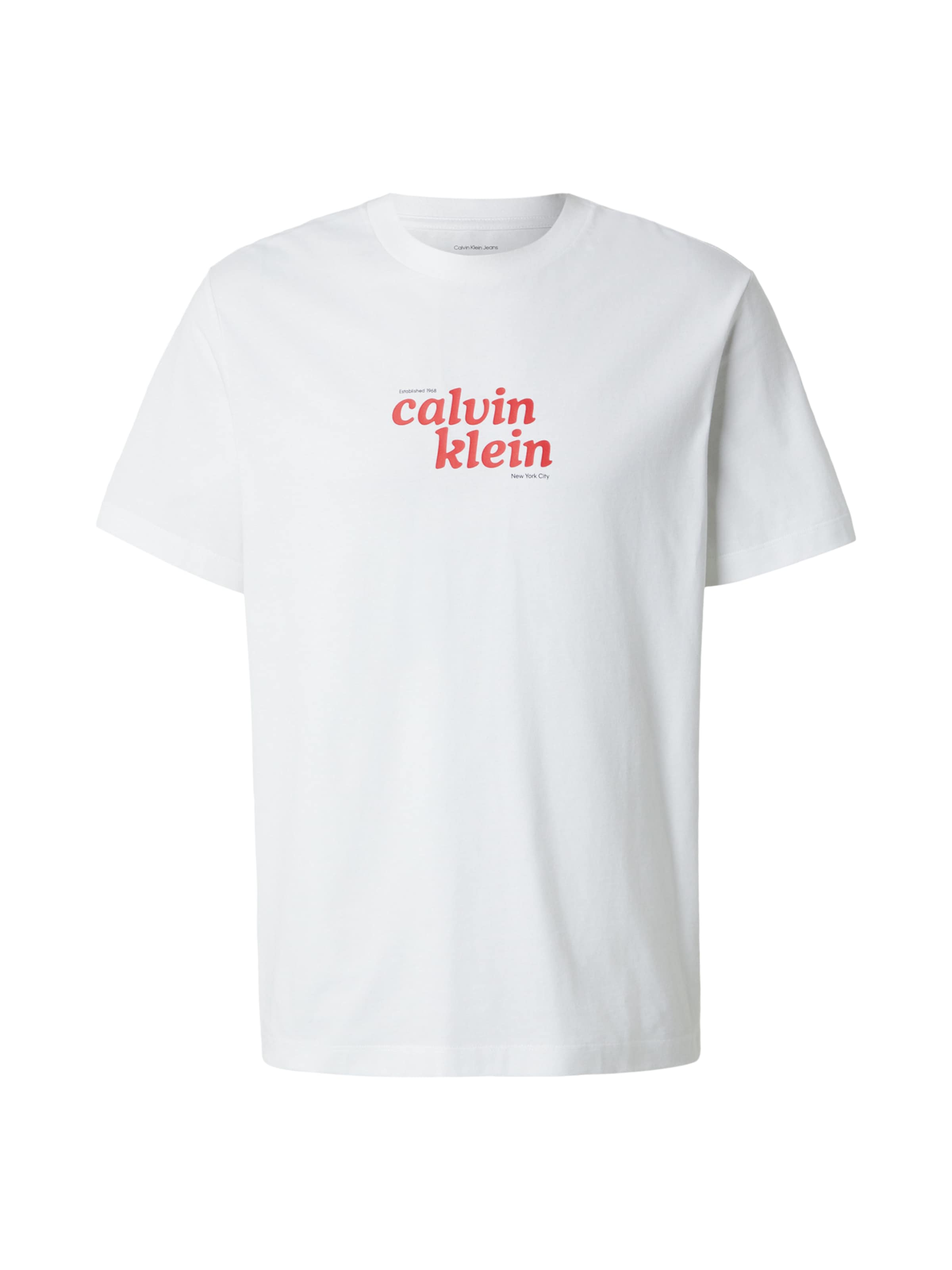 Calvin Klein Jeansregular Majica - bijela boja: prednji dio