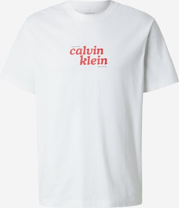 Calvin Klein Jeansregular Majica - bijela boja: prednji dio