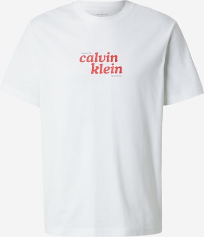 XS dydžio Marškinėliai 'Relaxed Logo' iš Calvin Klein Jeans, spalva – raudona / juoda / balta, Prekių apžvalga