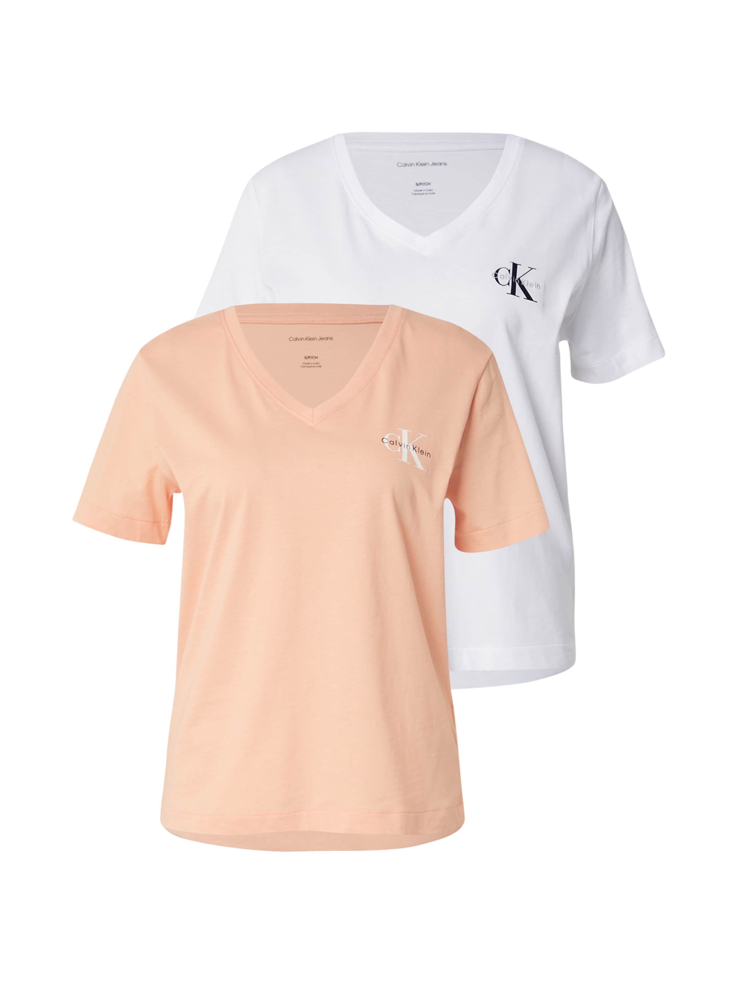 Calvin Klein Jeans Тениска в оранжево: отпред