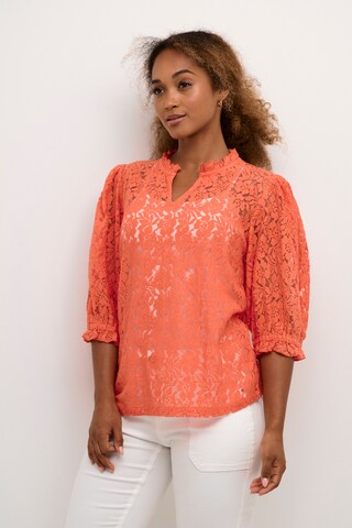 Cream Blouse 'Kaspis' in Orange: front