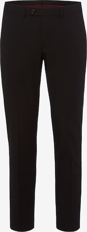 Coupe slim Pantalon à plis 'Hoxdon' Finshley & Harding London en noir : devant