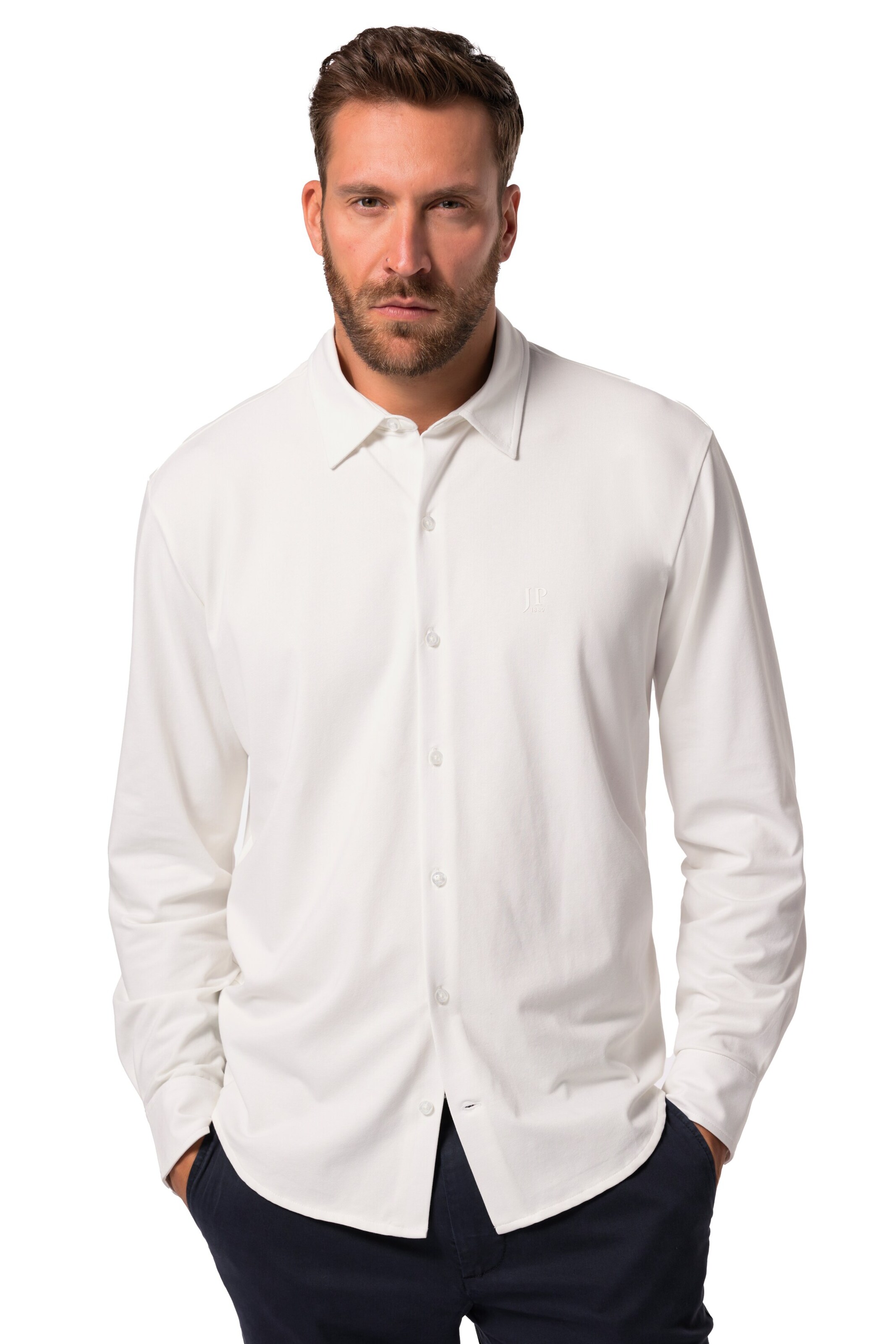 JP1880 Regular fit Button Up Shirt in White: front
