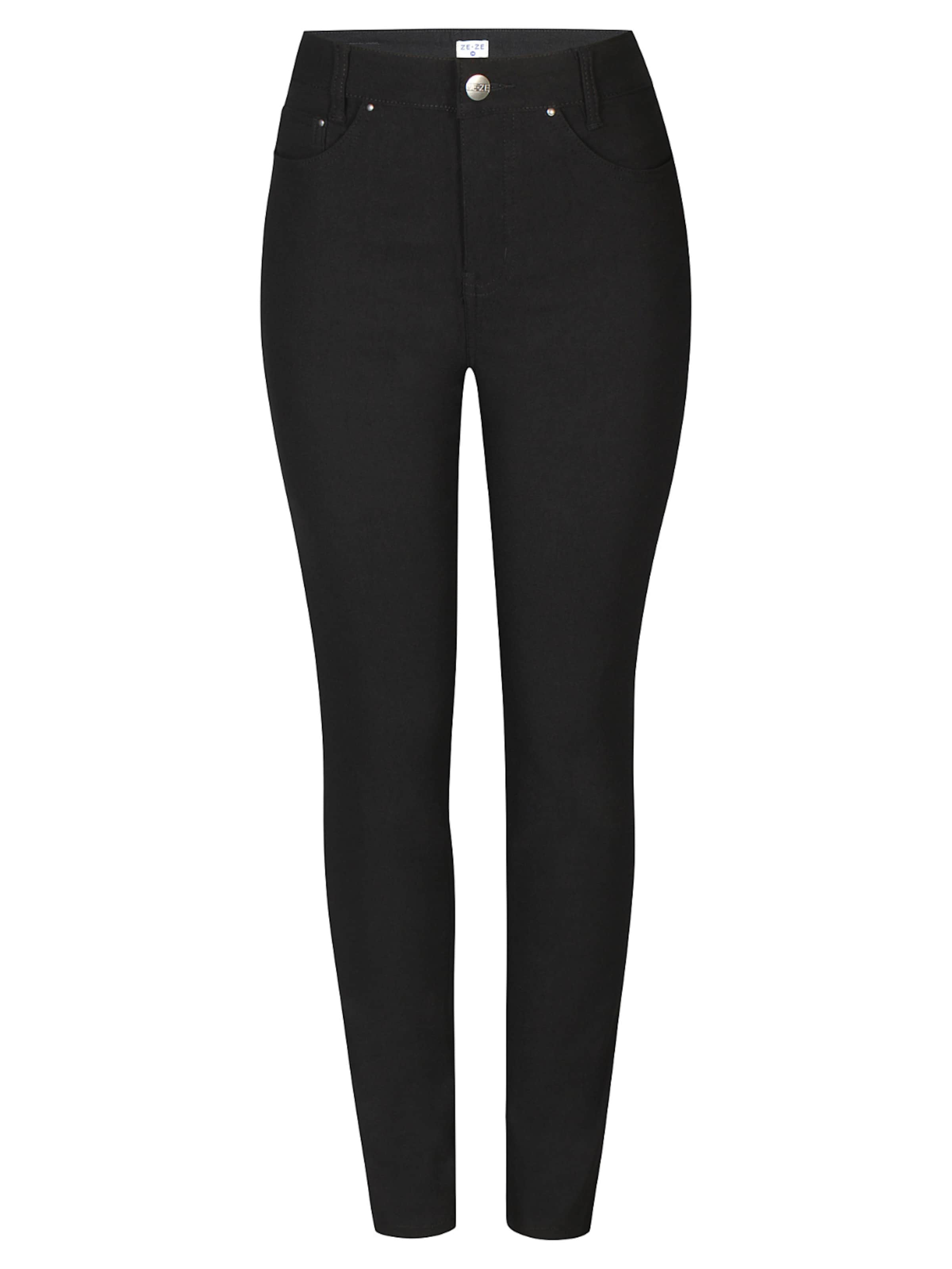 ze-ze Hose 'Shape 3' in Schwarz: Vorderseite