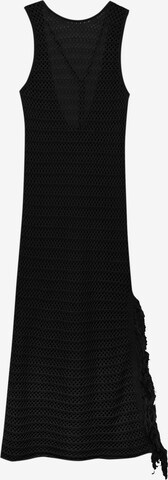 Pull&Bear Úpletové šaty – černá: přední strana