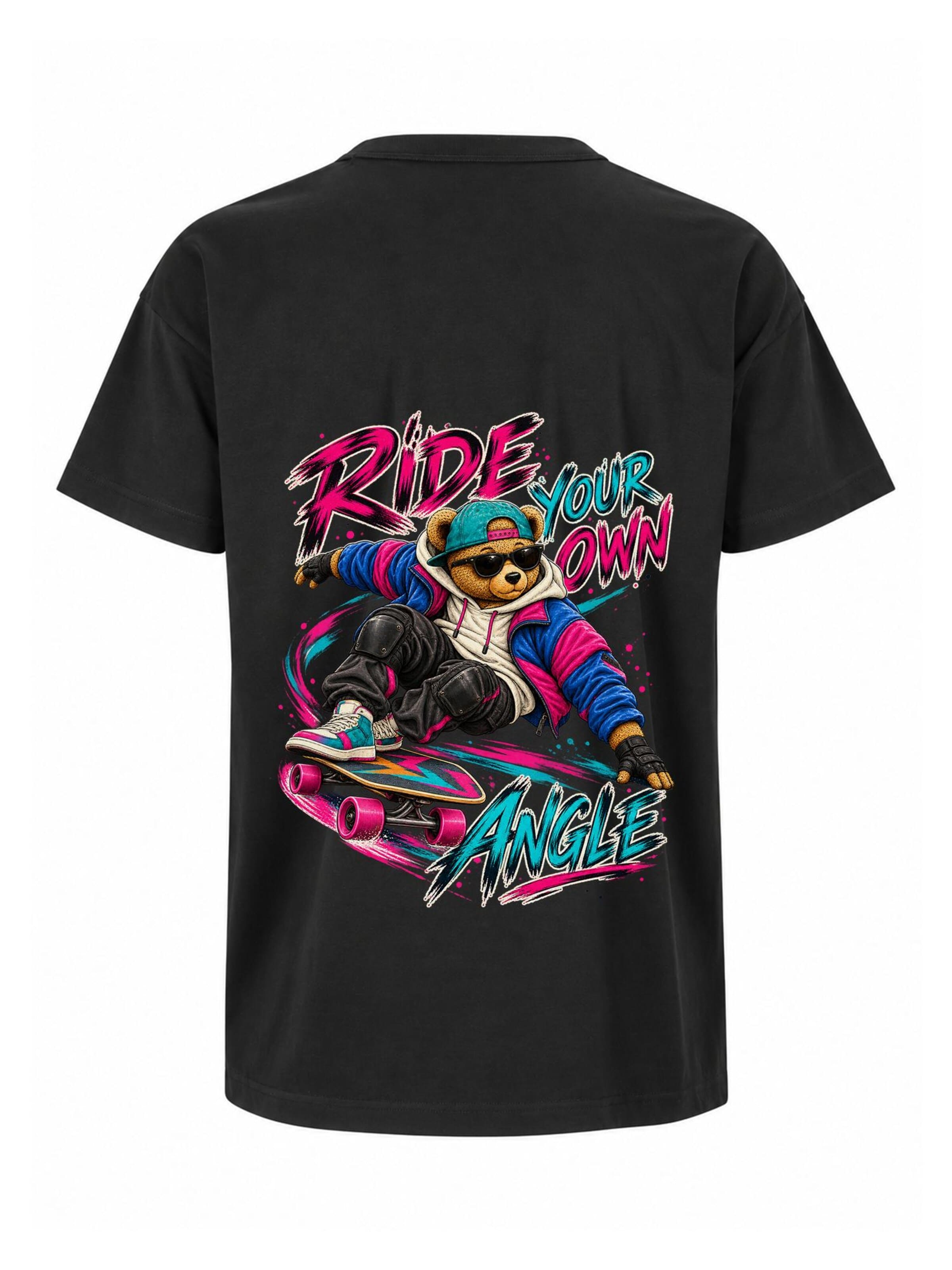 LUNØIR Studio Shirt 'TEDDY Longboard Own Angle'‌‌‌‌‌ in Schwarz: Vorderseite
